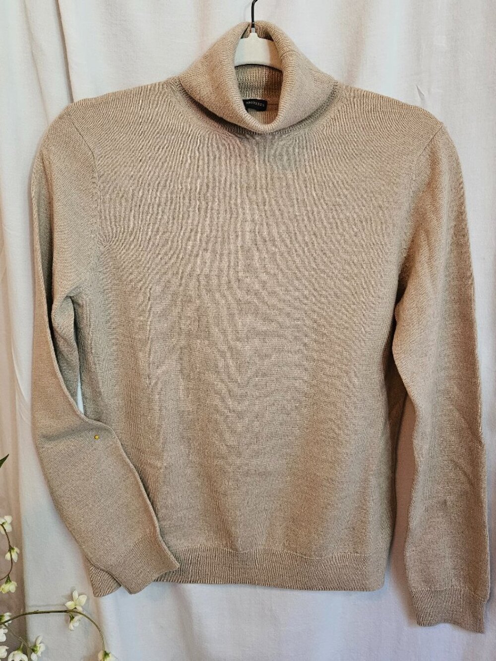 Brooks Brothers 346 Merino Wool Turtleneck Sweater M Beige